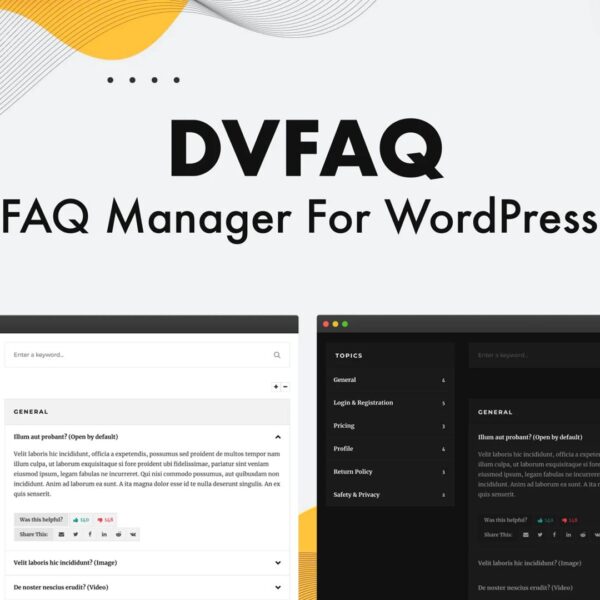 DV FAQ – Powerful & Customizable WordPress FAQ Plugin