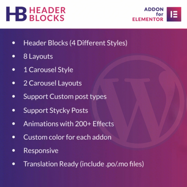 Header Blocks for Elementor – ওয়ার্ডপ্রেস প্লাগইন