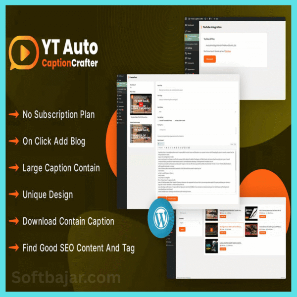 YTCaptionCrafter  Video Content Generator Plugin for WordPress