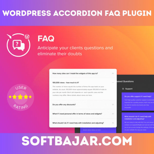 Accordion FAQ Builder for WordPress – ভিজিটরদের যুক্ত করুন ও প্রশ্নের উত্তর দিন সঙ্গে সঙ্গে