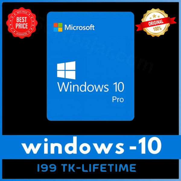 Windows 10 Pro – Genuine Pre-Activated, Lifetime Use